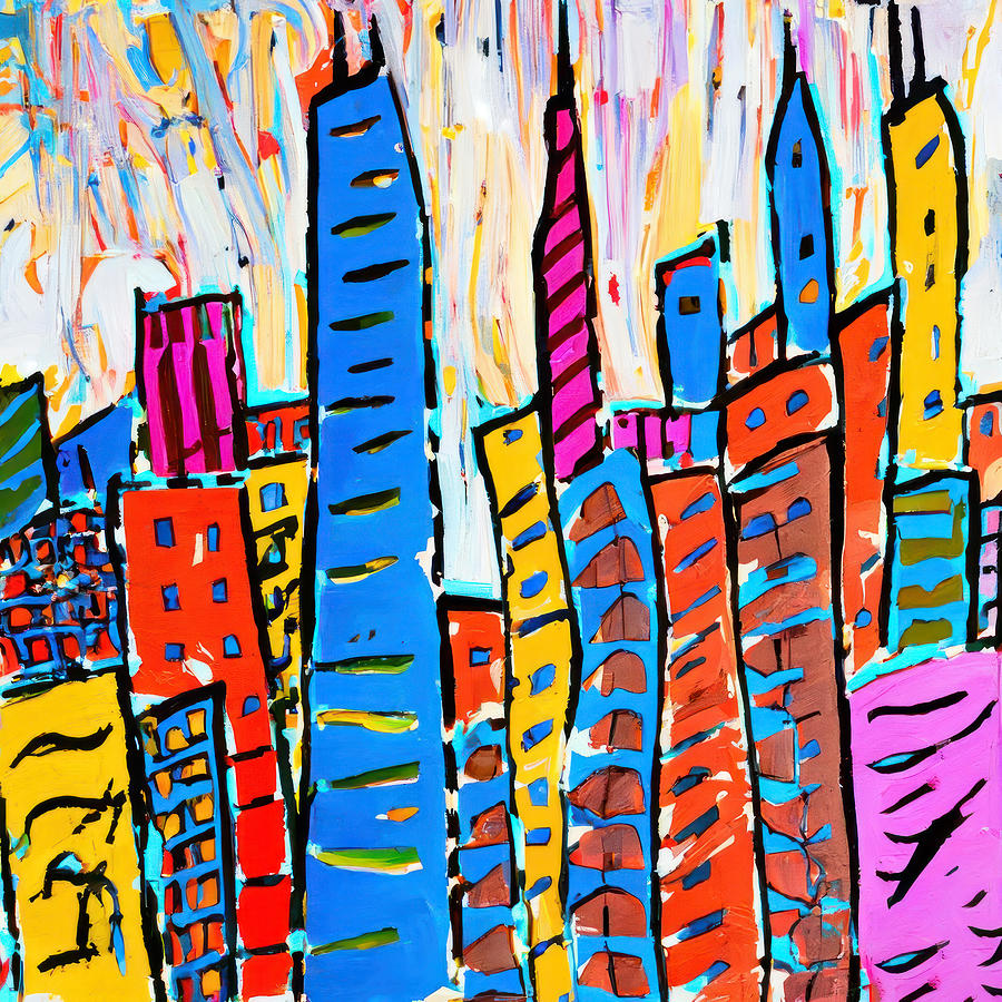 New York abstract painting 8 Digital Art by Yury Malkov Fine Art America