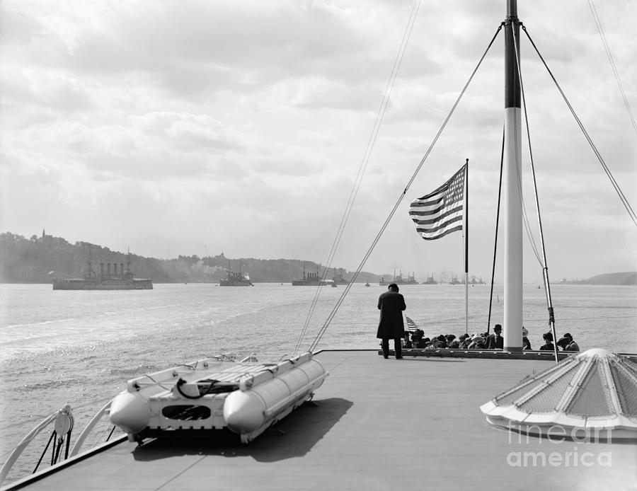 New York Battleships Photograph by Granger