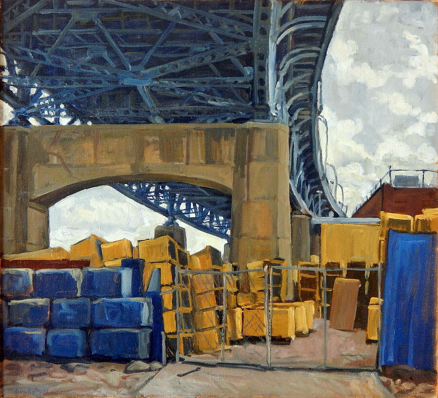 New York Blue/Kosciuszko Bridge Painting by Thor Wickstrom