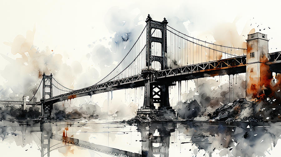 New York Bridge Digital Art by Evie Carrier