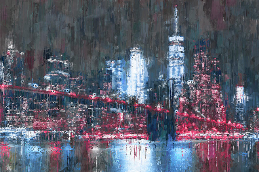 New York, Brooklyn Bridge - 02 Painting by AM FineArtPrints