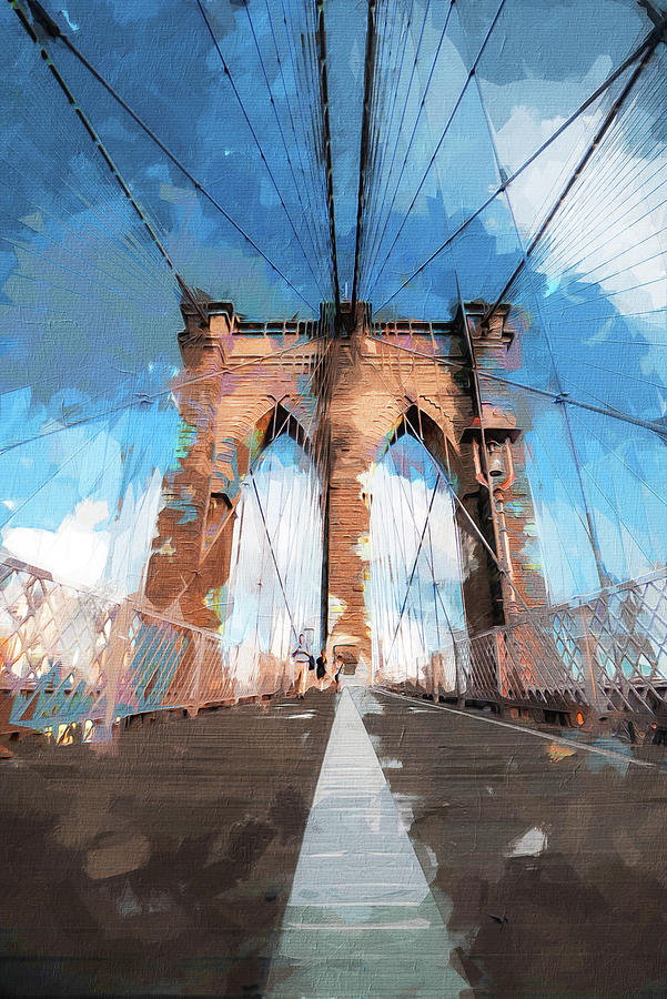 New York, Brooklyn Bridge - 03 Painting by AM FineArtPrints