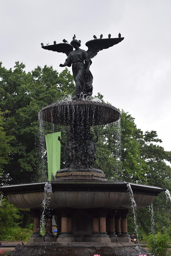 New York City, Manhattan, Central Park, Angel of the Waters Fountain,  Bethesda Terrace