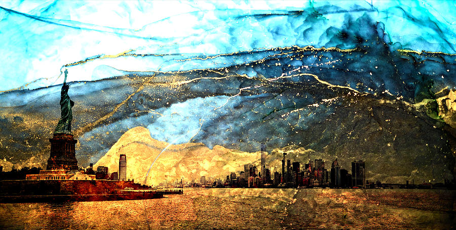New York City Skyline 01 Painting by Miki De Goodaboom
