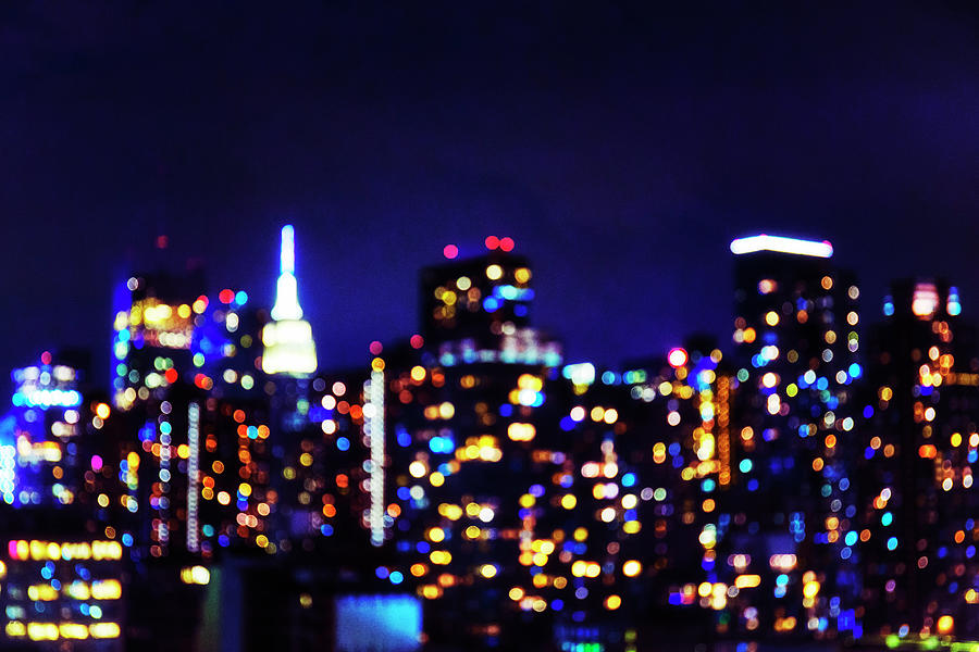 New York City Bokeh Lights Photograph