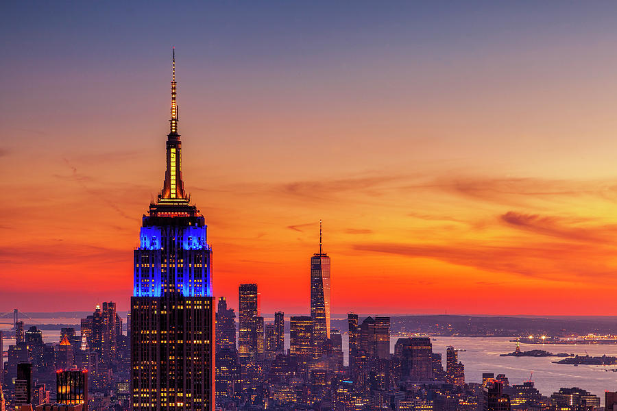 New York City at Sunset Photograph by Andrew Soundarajan