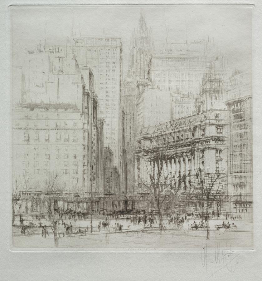 New York City Battery Place Date unknown William Walcot  Painting by MotionAge Designs