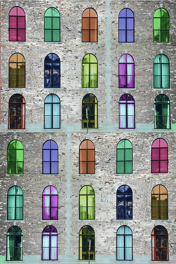 New York City Building Windows Painting by Tony Rubino