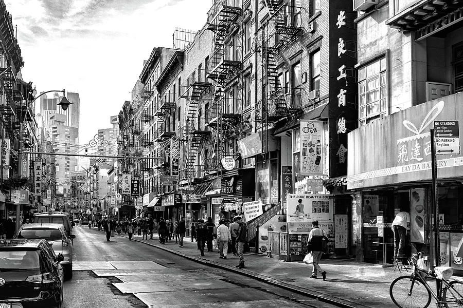 New York City Chinatown Black and White Painting by Christopher Arndt