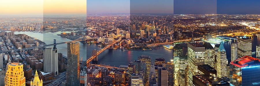 New York City downtown day and night Photograph by Songquan Deng
