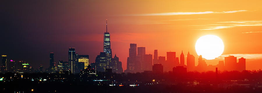 New York City downtown skyline day and night Photograph by Songquan Deng
