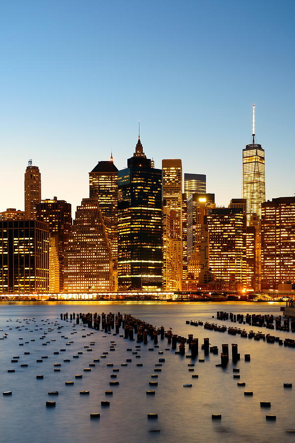 New York City downtown waterfront dusk Photograph by Songquan Deng