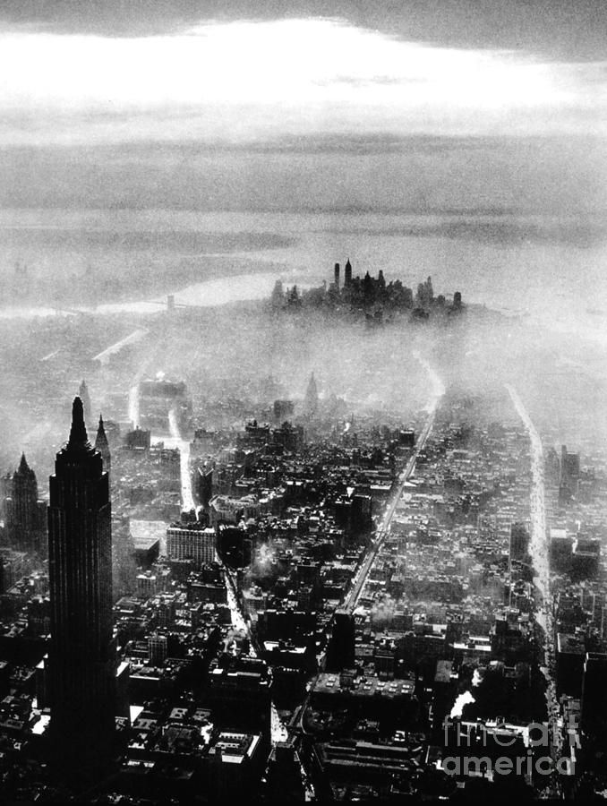 NEW YORK CITY EARLY MORNING MIST, c1930 Photograph by Granger