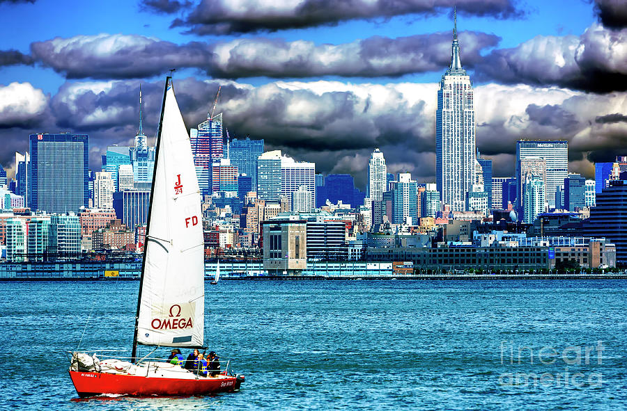 New York City Harbor View along the Hudson River Photograph by John Rizzuto