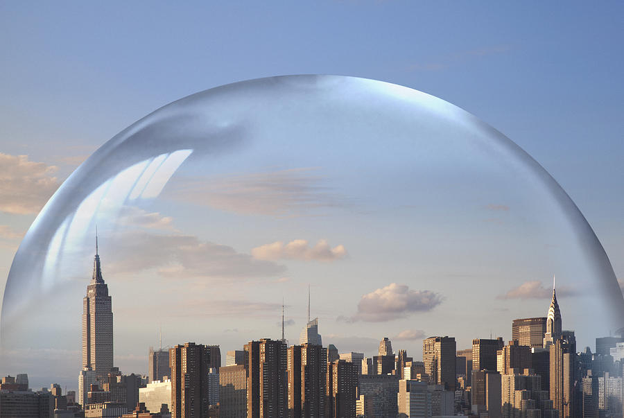 New York City in a water bubble. Photograph by Maciej Toporowicz, NYC