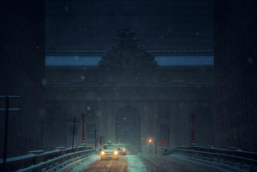 New York City in snow Photograph by Songquan Deng