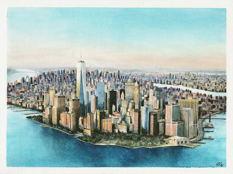 New York City in Watercolor Painting by Nicholas Pez - Fine Art America