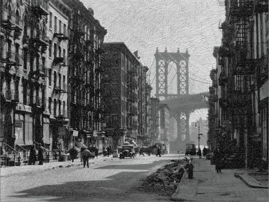 New York City Manhattan Bridge Painting by Tony Rubino
