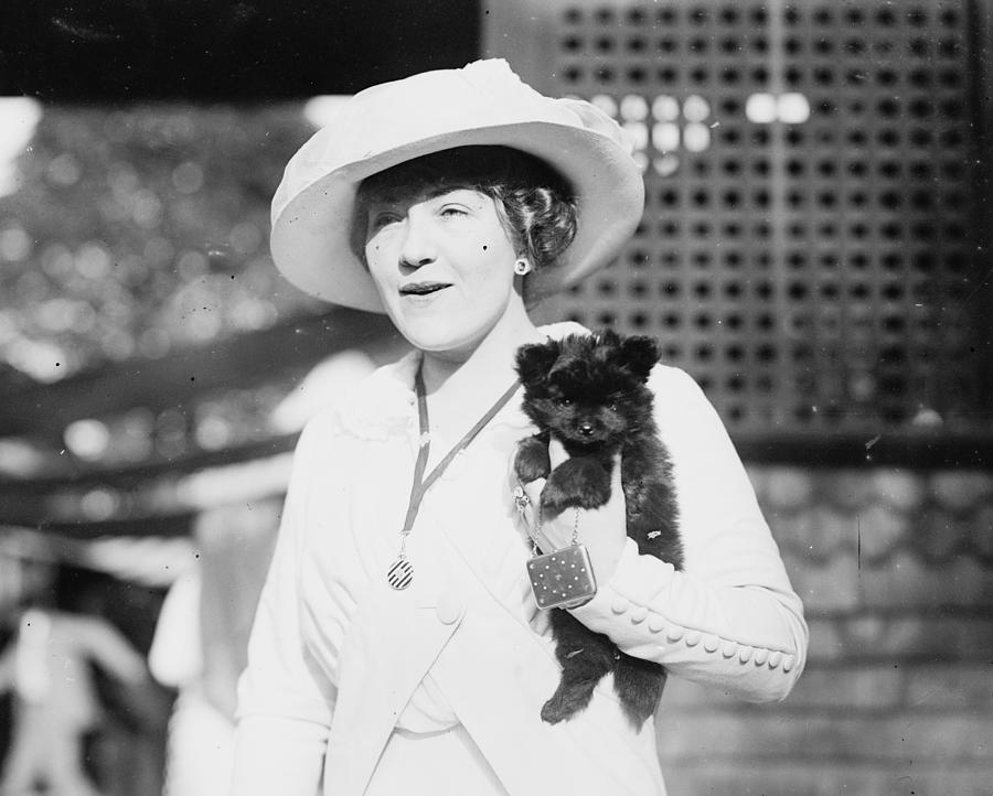 New York City, Mrs. Arthur Carrol with her dog, 1910s Photograph by ...