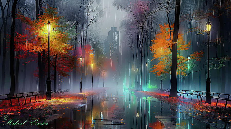 New York Central Park Digital Art by Michael Rucker