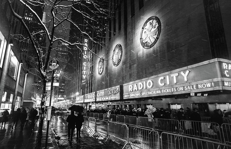 New York City Radio City Music Hall Black and White Painting by Christopher Arndt