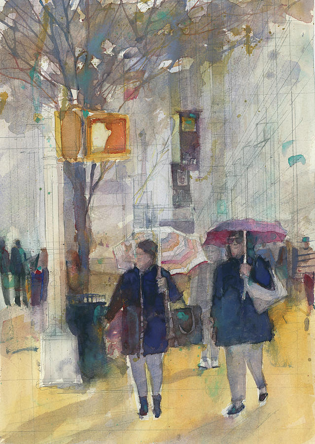 New York City  - Rainy Day Woman Painting