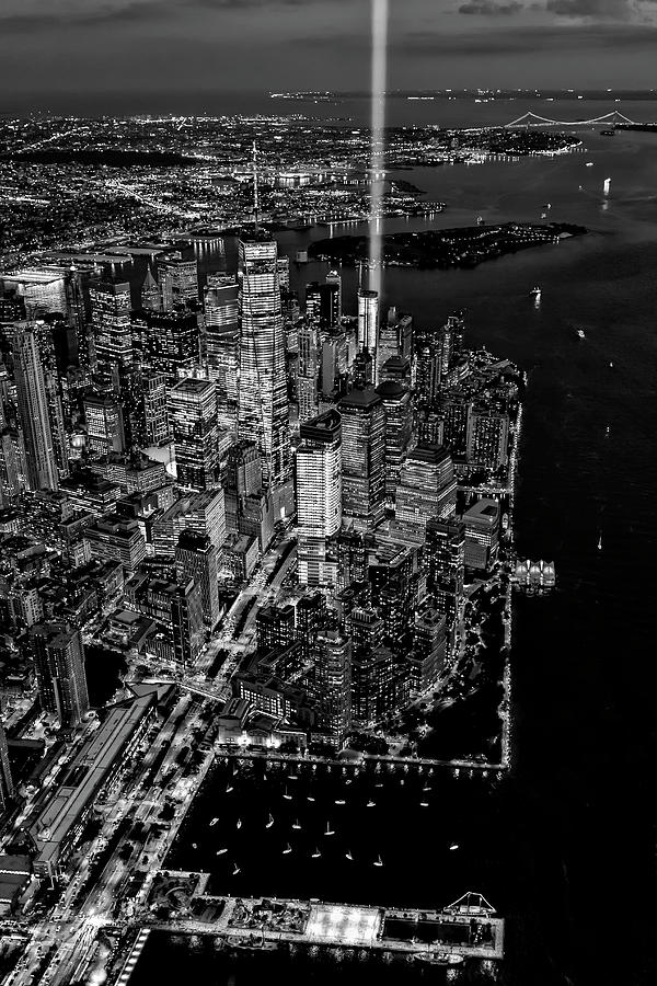 New York City Remembers 9-11 BW Photograph by Susan Candelario