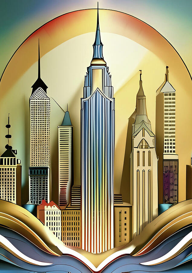 New York City Skyline 2 Digital Art by Chuck Staley New York City Skyline 2 Digital Art by Chuck Staley