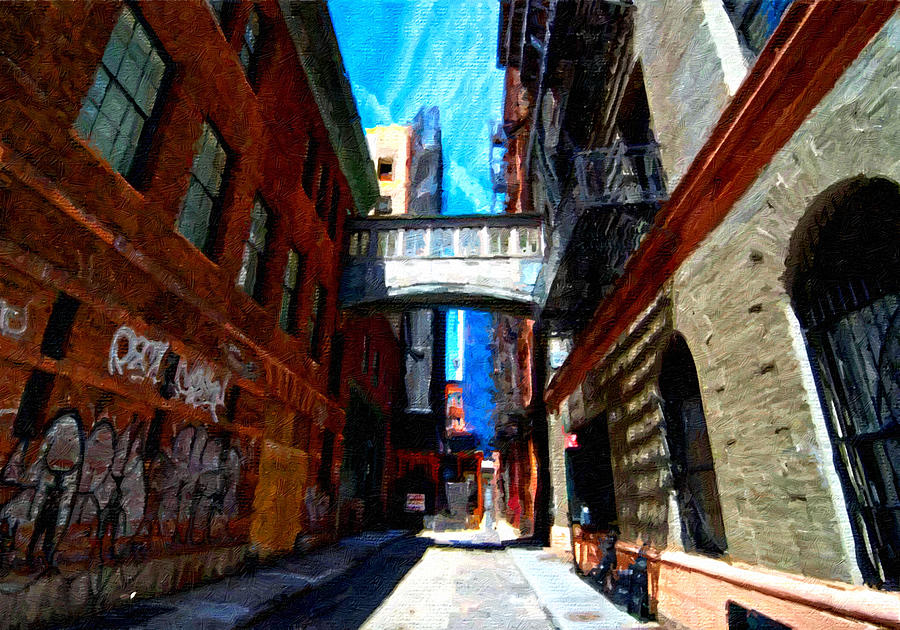 New York City Skyline Alley Painting by Tony Rubino