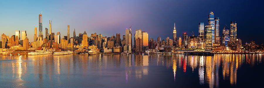 New York City skyline day night Photograph by Songquan Deng