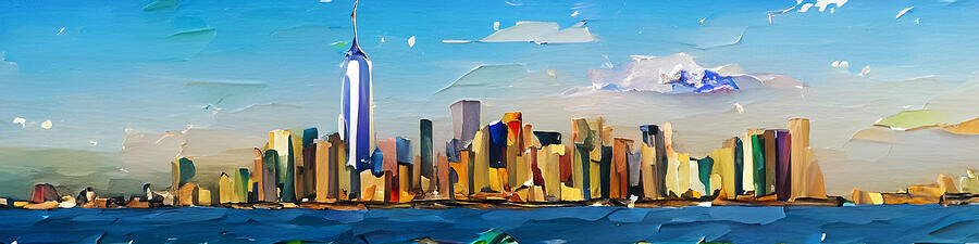 New York City Skyline Mixed Media by Pheasant Run Gallery New York City Skyline Mixed Media by Pheasant Run Gallery