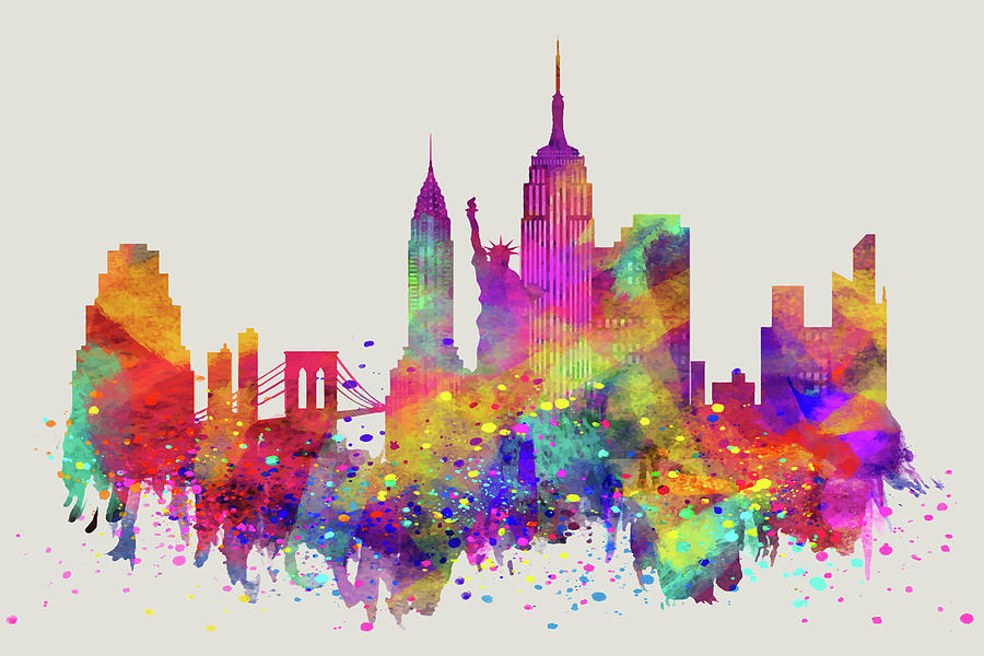 New York City Skyline Street Impressionism Light Painting by Tony Rubino