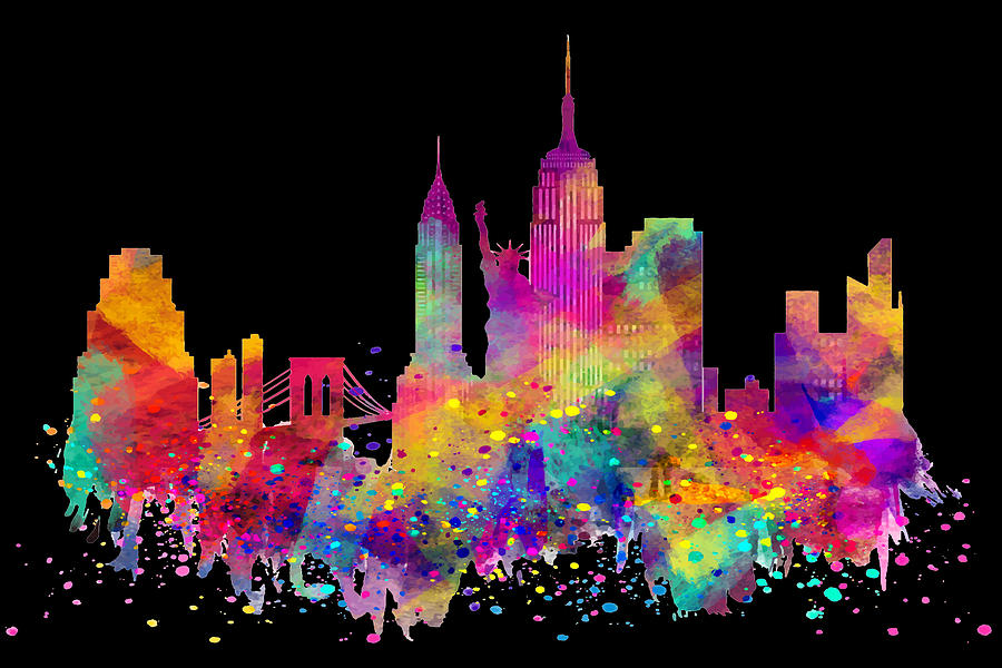 New York City Skyline Street Impressionism Painting by Tony Rubino