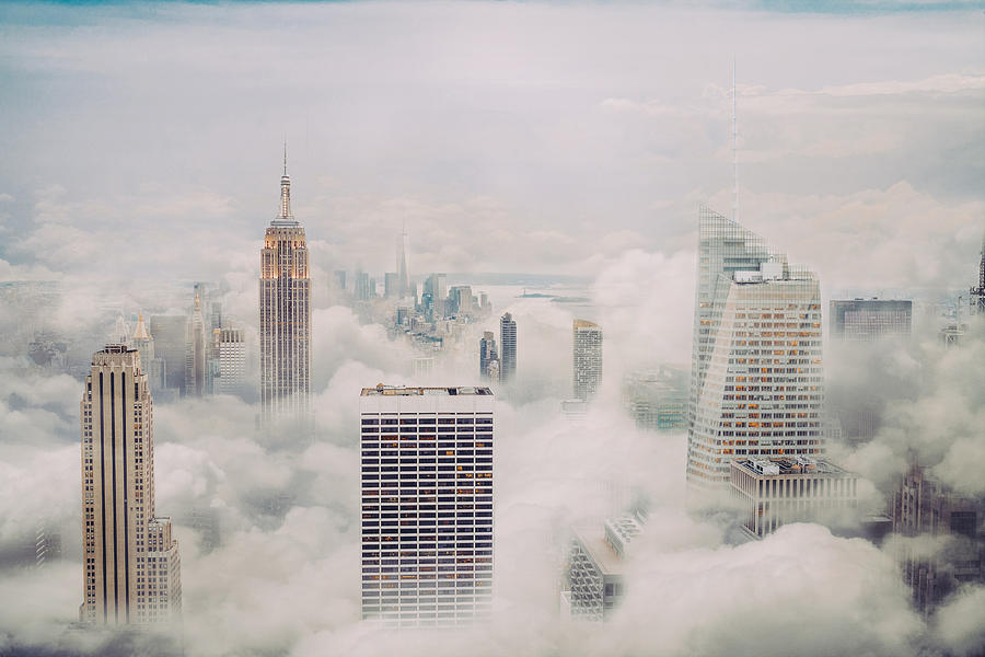 New york city skyline with clouds Photograph by  Orbon Alija