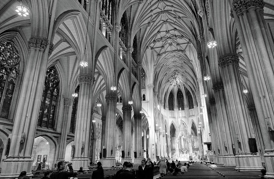 New York City St Patricks Cathedral Black and White Photograph by Christopher Arndt