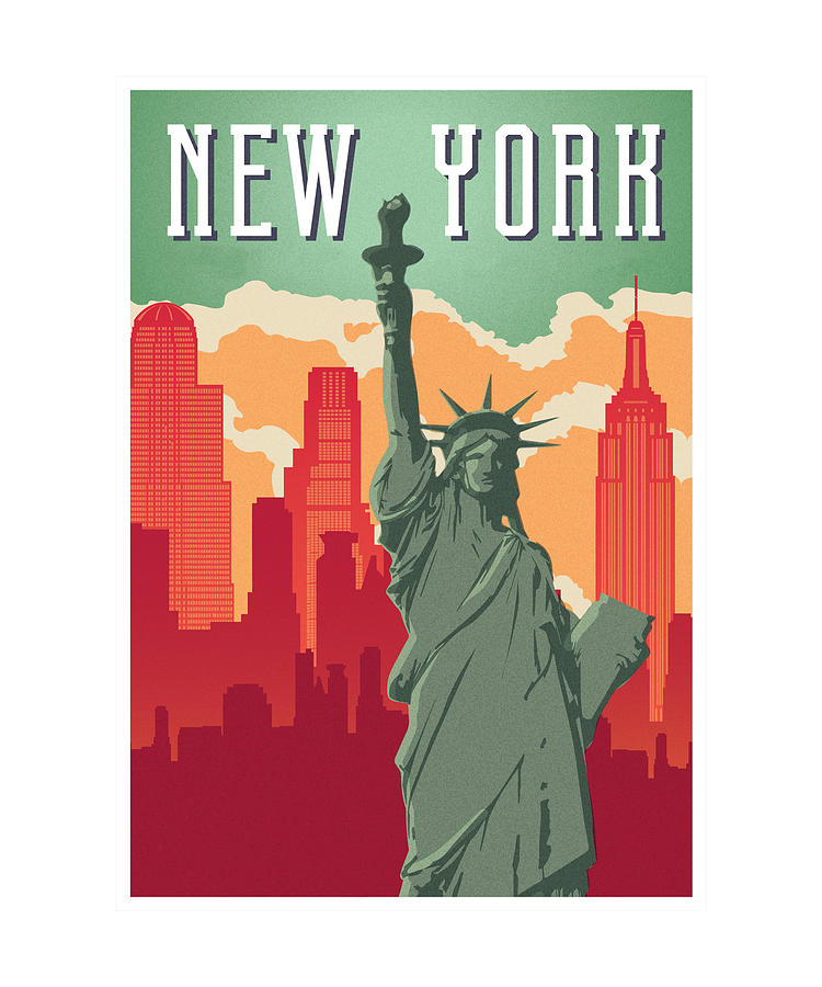 New York City Statue of Liberty Poster Gift Digital Art by Qwerty ...