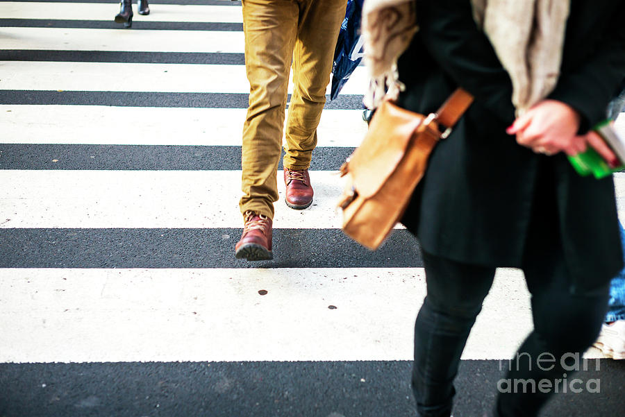 New York City Street Crossing in Boots Photograph by John Rizzuto