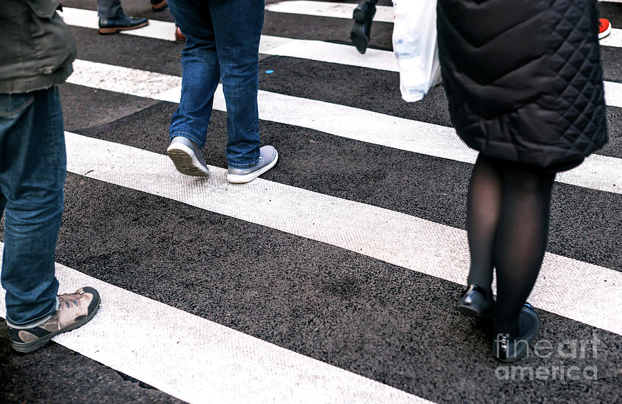 New York City Street Crossing on the Line Photograph by John Rizzuto