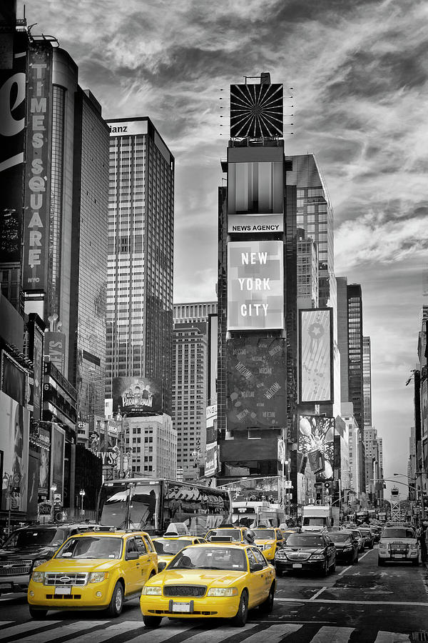 NEW YORK CITY Times Square - Colorkey  Photograph by Melanie Viola