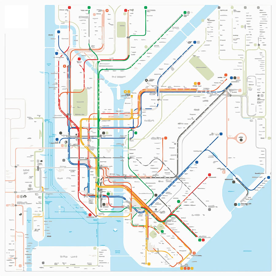 New York City Transit Map Painting by Oscar Matthews | Pixels