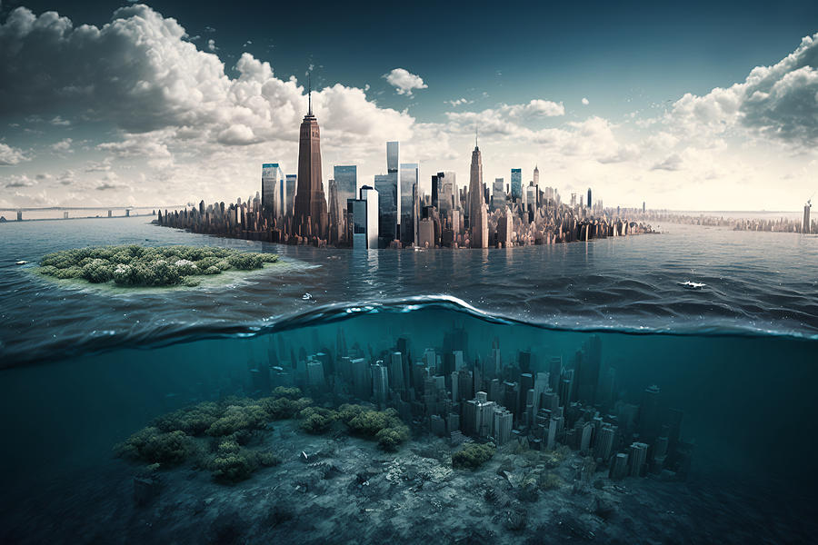 New York City Underwater Digital Art by John Neff - Pixels