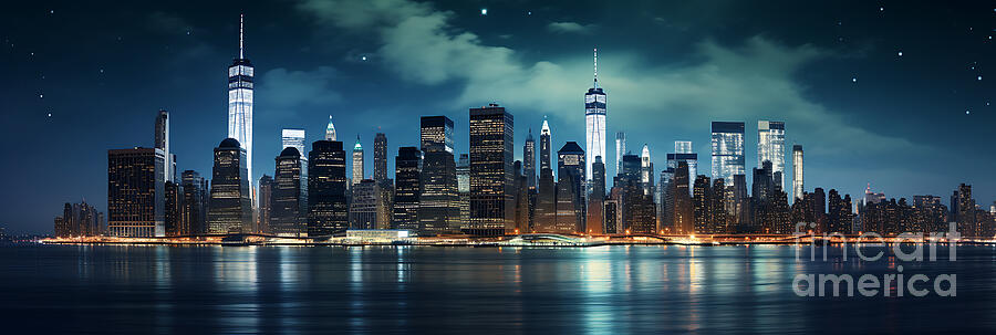 New York City USA looks crystal clear under by Asar Studios Painting by Celestial Images