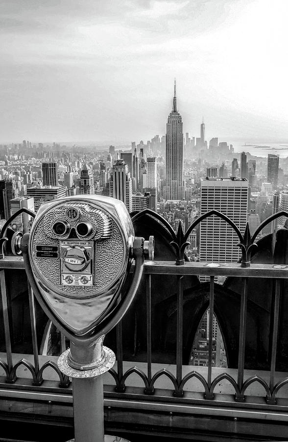 New York City View From The Rock Black and White Photograph by Christopher Arndt