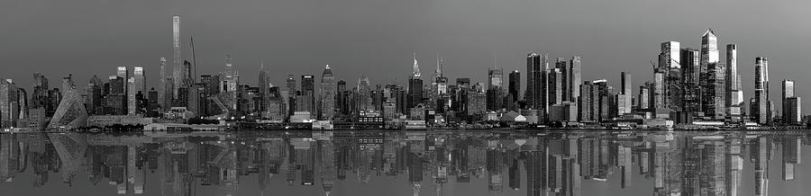 New York City Westside Panorama BW Photograph by Lily Malor