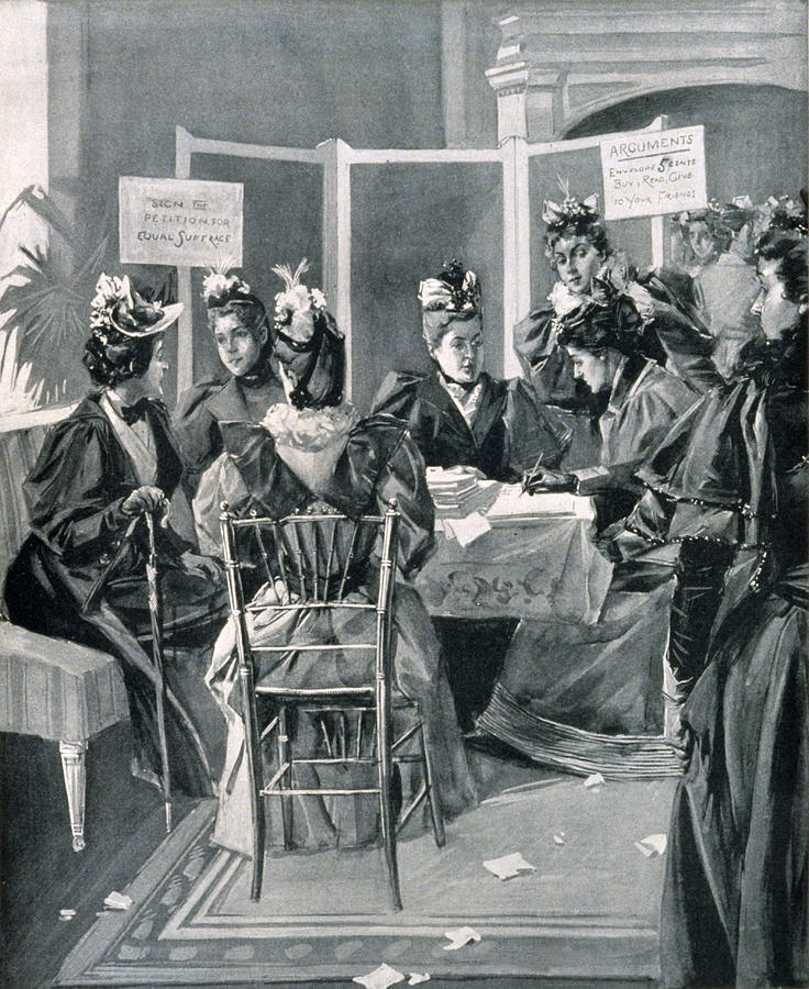 New York City Woman Suffrage Movement, 1894 Drawing by Keith Lance