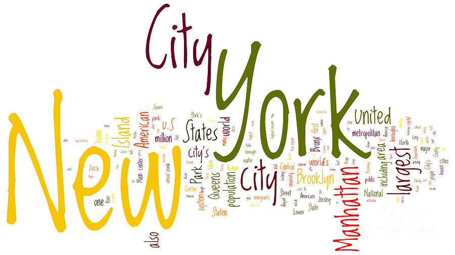New York City Words Digital Art by Stefano Senise
