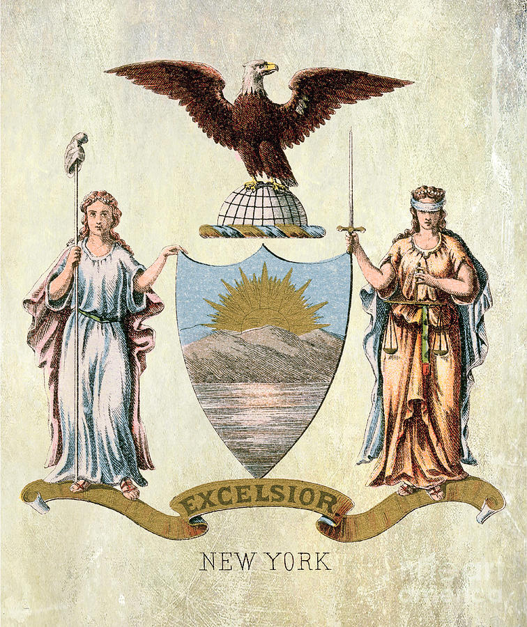 New York Coat of Arms 1876 Photograph by Jon Neidert