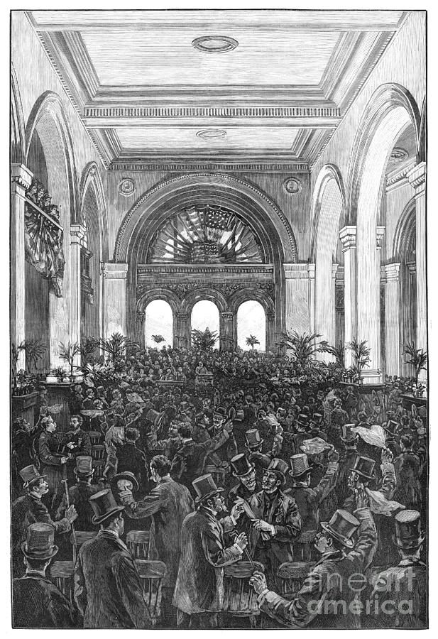New York Cotton Exchange, 1885 Drawing by W P Snyder