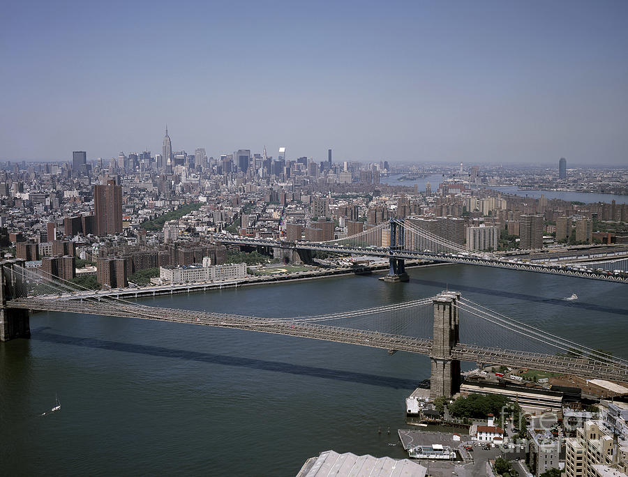 NEW YORK EAST RIVER AERIAL VIEW, c1990 Photograph by Carol Highsmith