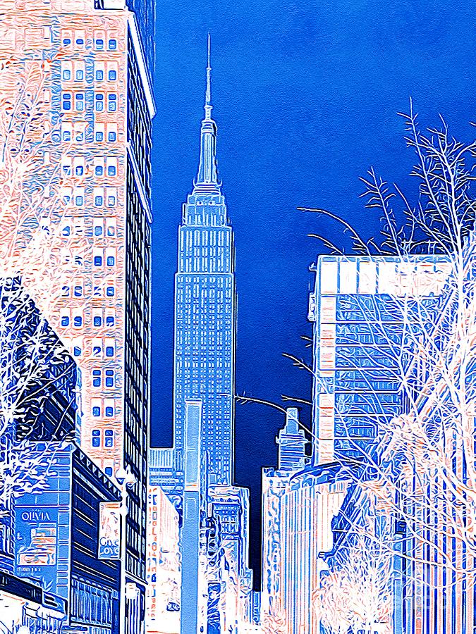 New York Empire State Building Digital Painting Digital Art